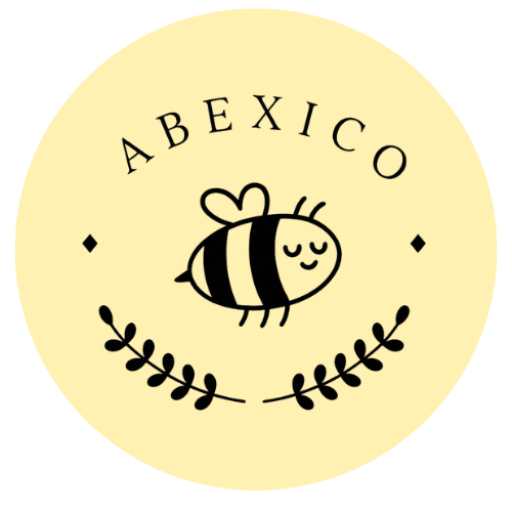 Logotipo abexico, una abeja con lavandas en la parte superir